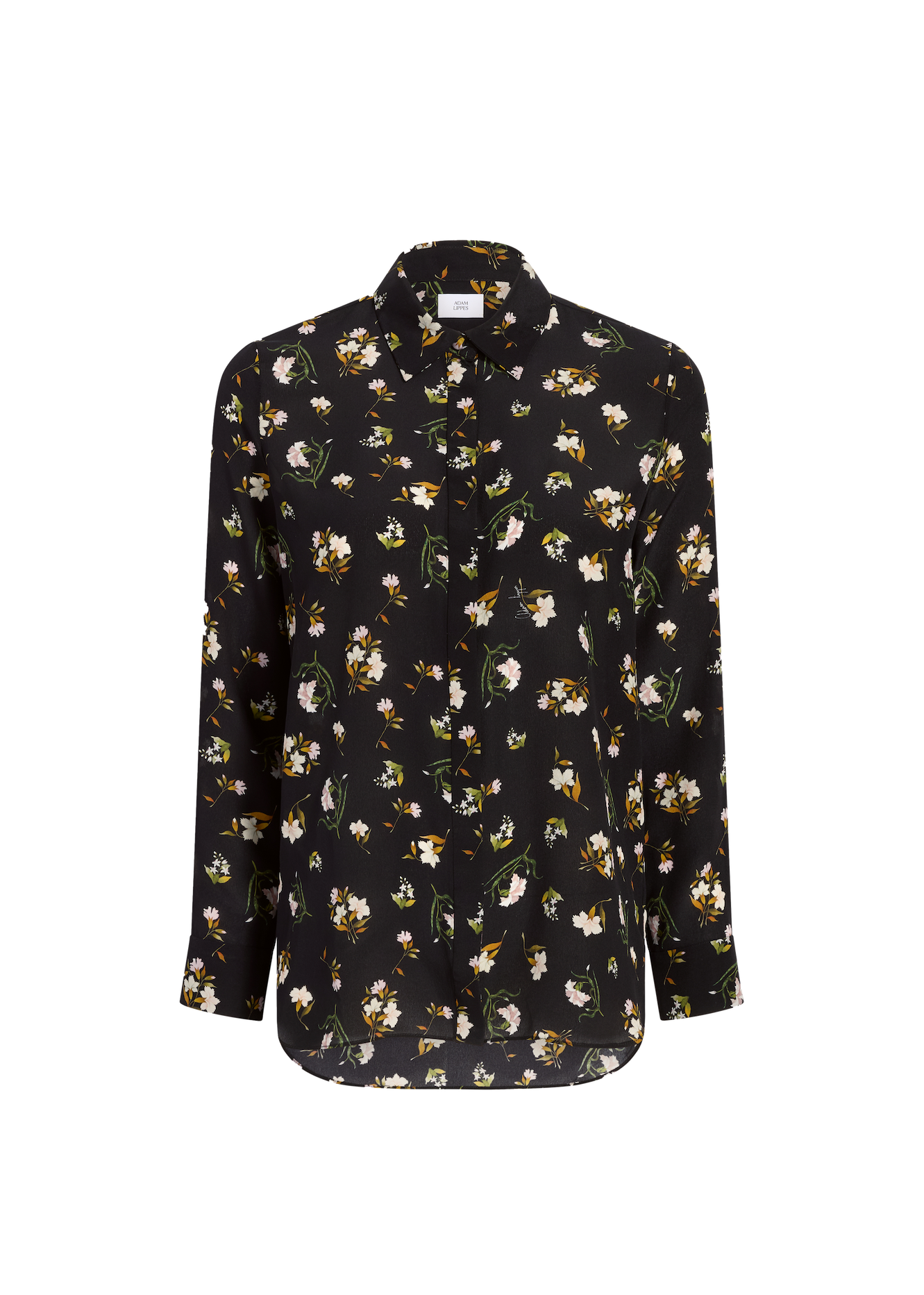 Ghost image of the mathias shirt in black floral