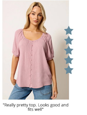 M&Co Pink Scoop Neck Crinkle Blouse