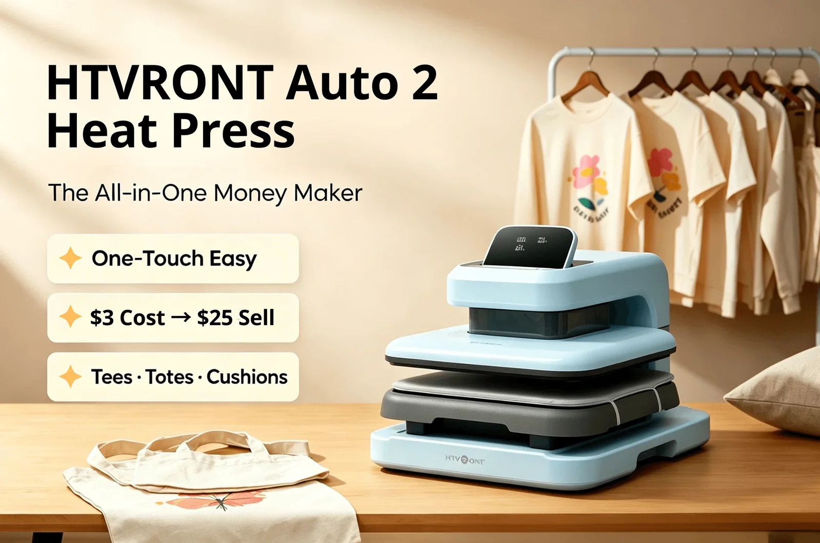 HTVRONT Auto 2 Heat Press $50 off