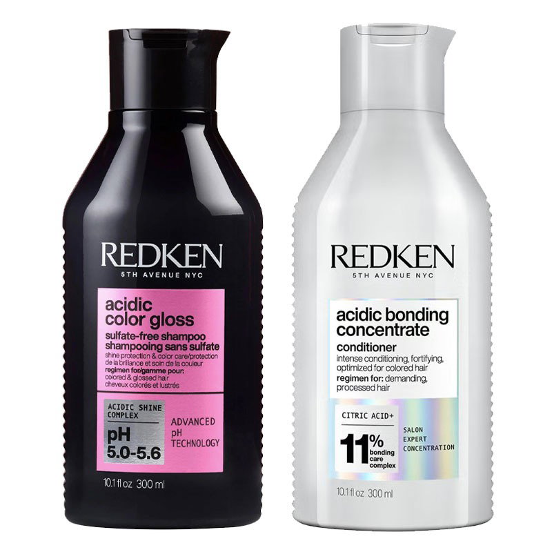 Image of Redken Acidic Color Gloss Shampoo 300ml & Acidic Bonding Concentrate Conditioner 300ml Duo