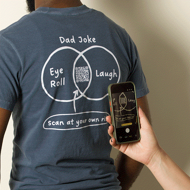 Scan at Your Own Risk Dad Joke QR Tee