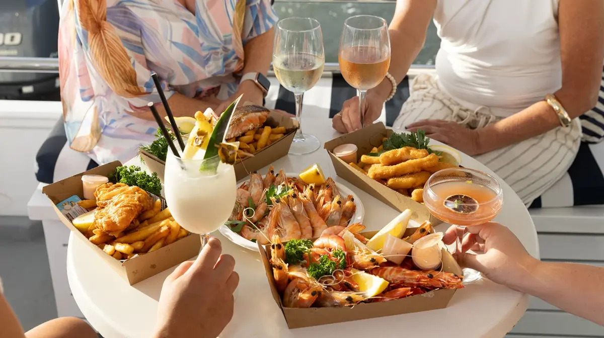 90-Minute Seafood Lunch Cruise with Mooloolaba Harbour, River & Canal Views