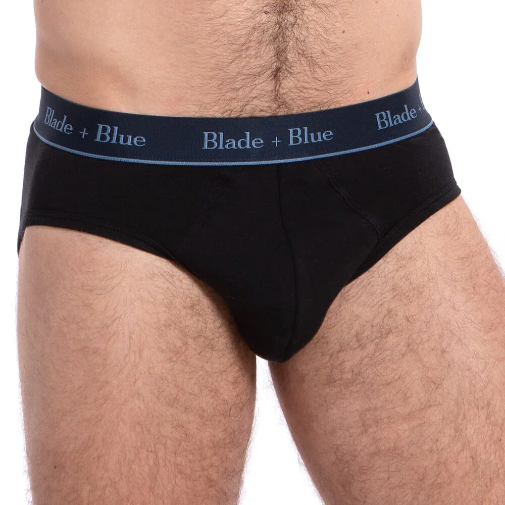 Image of Black Low Rise Brief Underwear - Made In USA