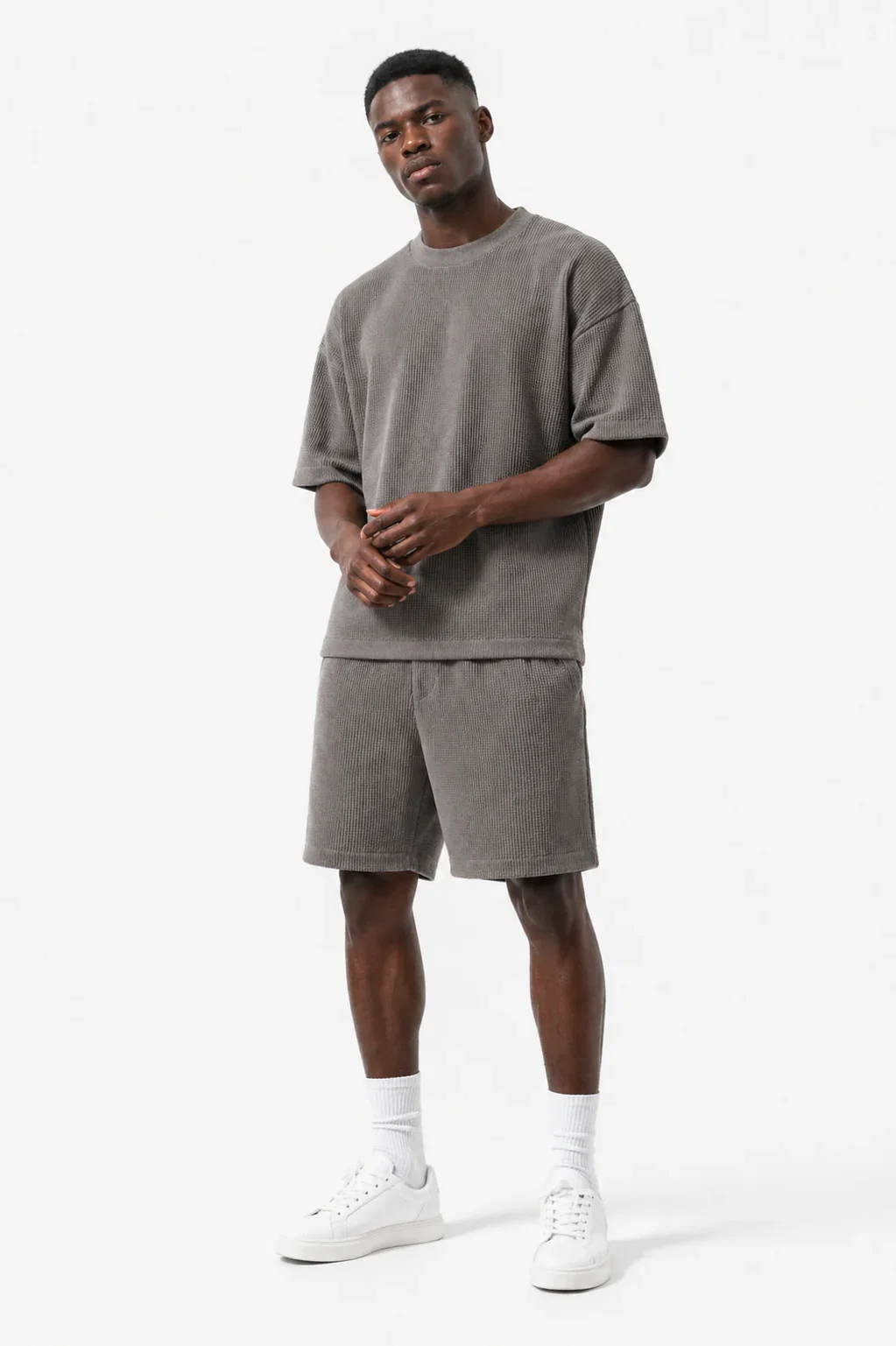 Image of Waffle Knit Oversized Shorts