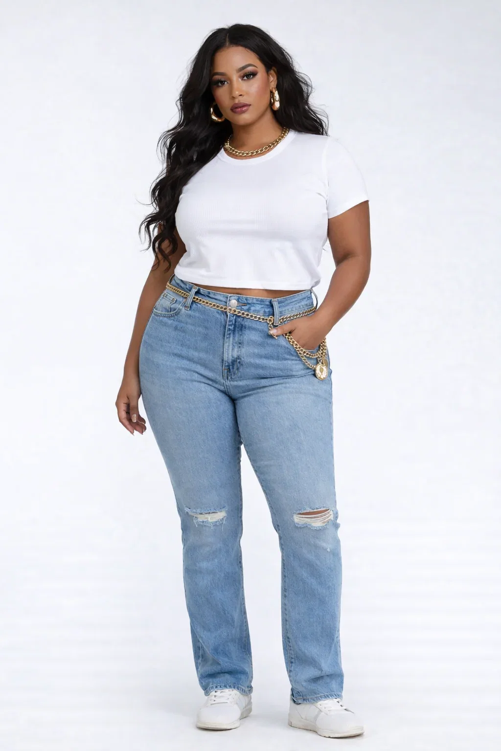 Image of Plus Size Distressed Bootcut Jeans
