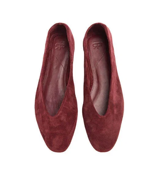 Suede leather flats