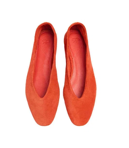 Suede leather flats