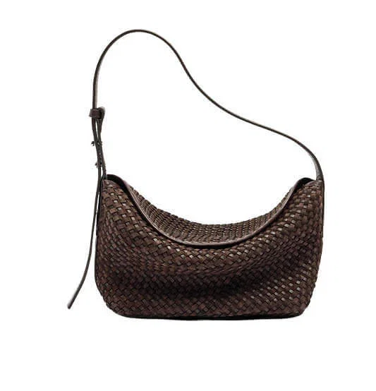 Shoulder bag with braided leather
