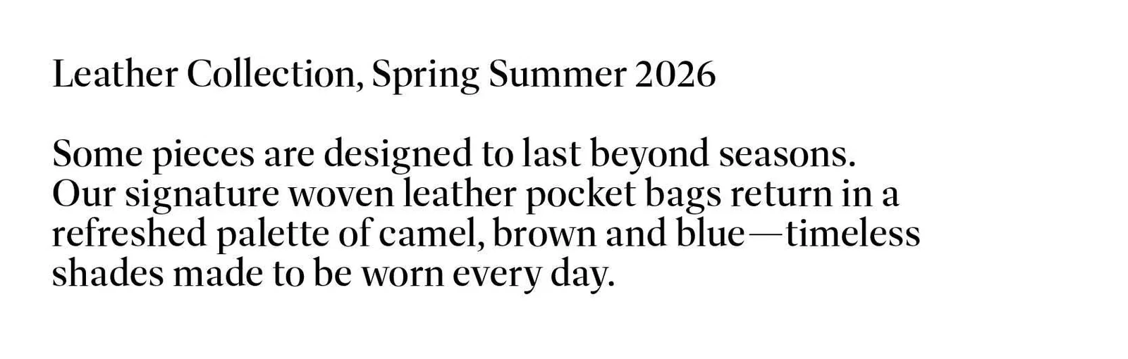 Leather Collection Spring Summer