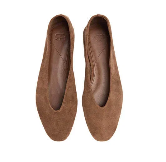 Suede leather flats