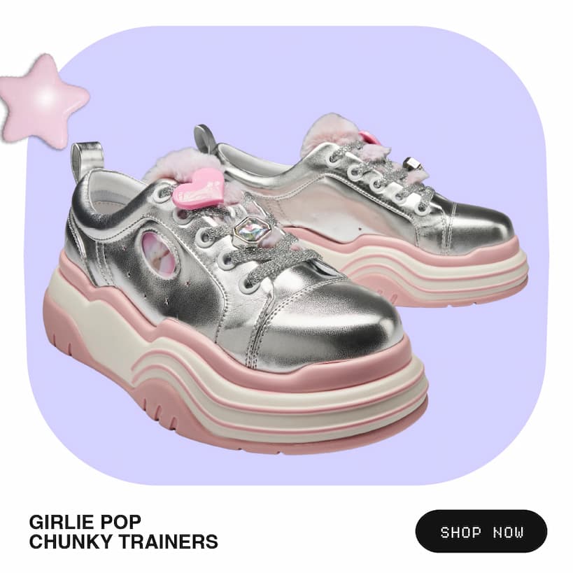 Girlie Pop Chunky Trainers- Silver