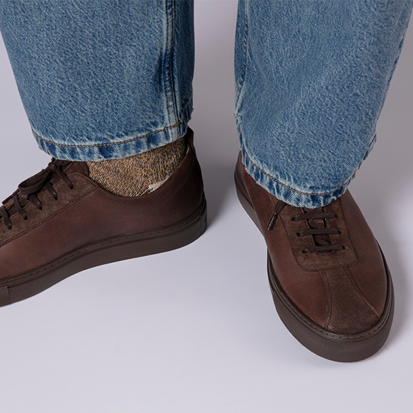 Shop Sneaker 1 - Men's Classic Tennis Sneaker in Brown Suede