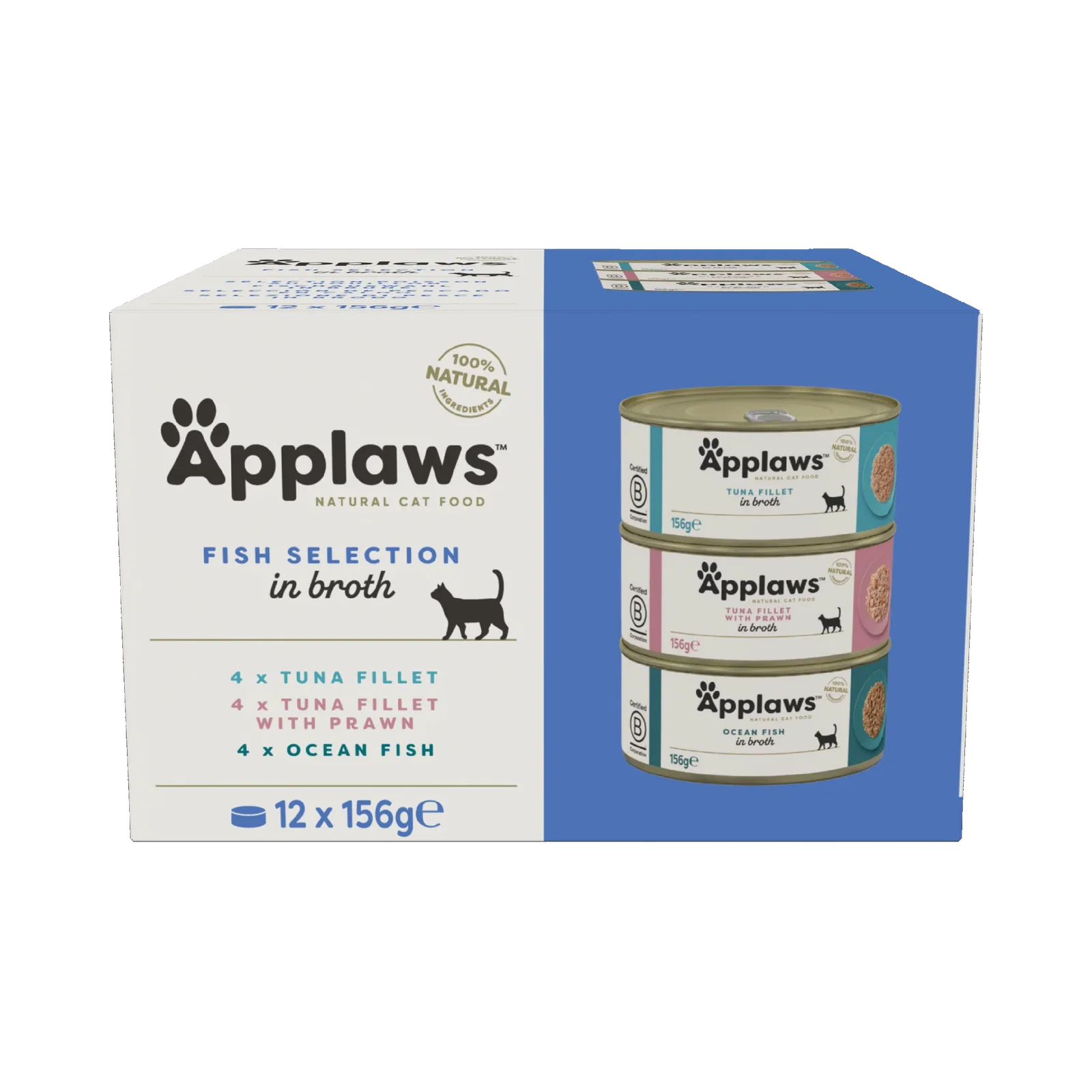 Image of Applaws Cat Tin Wet Cat Food - Fish Selection in Broth
