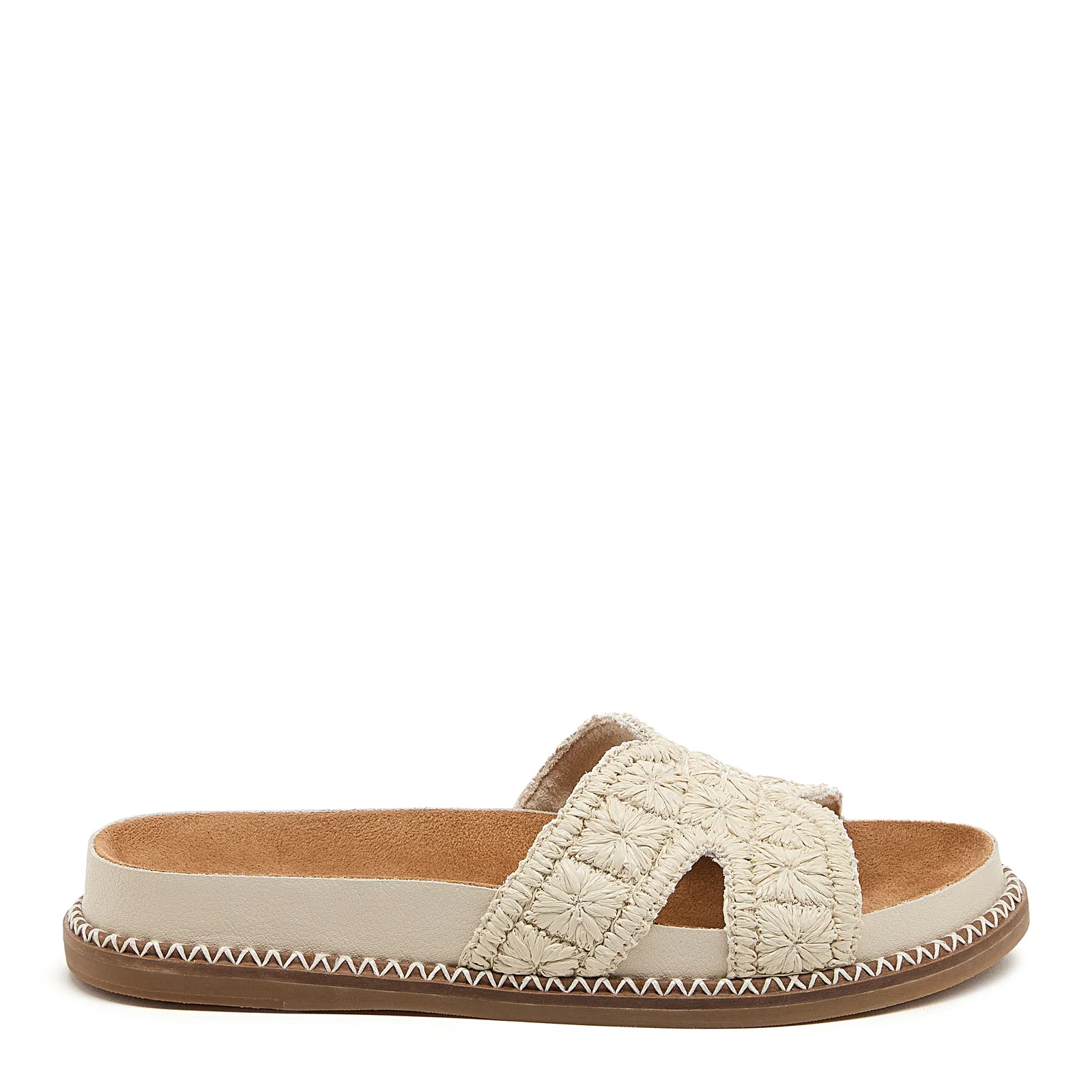Image of Shay Salt Raffia Slide Sandal