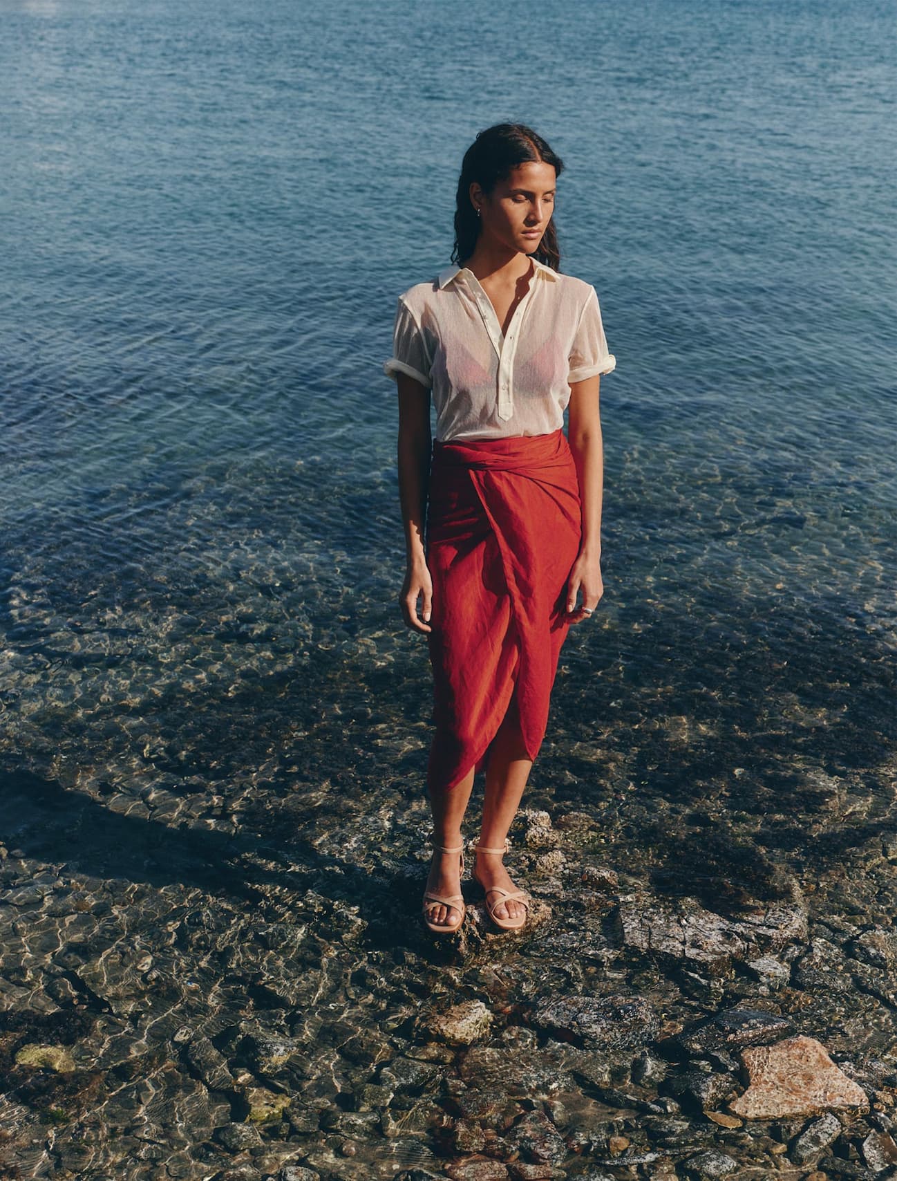 The Flat Sandal in Dune Nappa