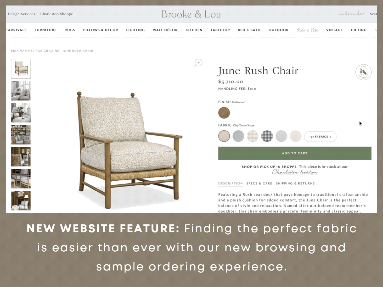 Gif of new upholstery fabric web browsing feature