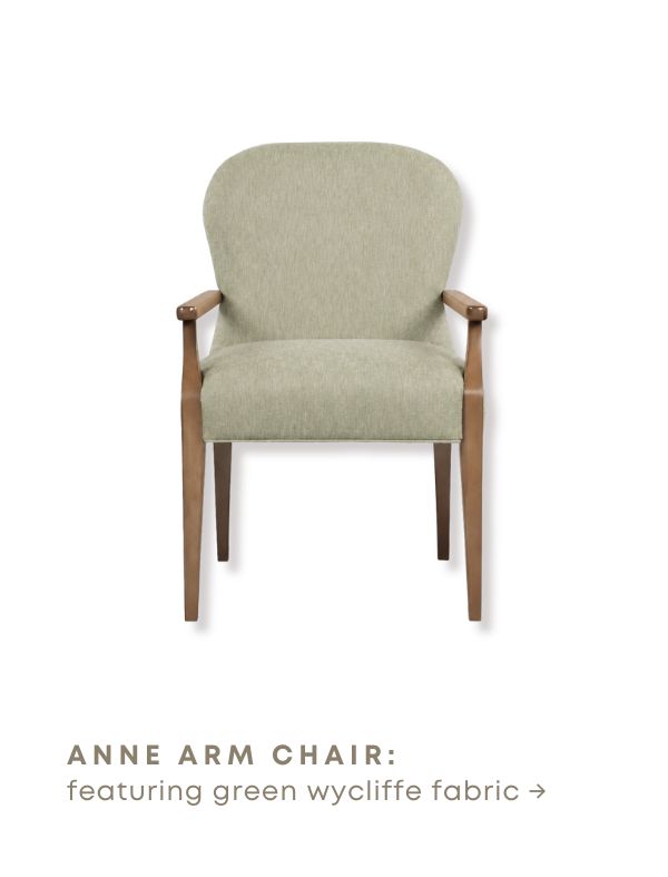Anne Arm Chair featuring Green Wycliffe Woven fabric