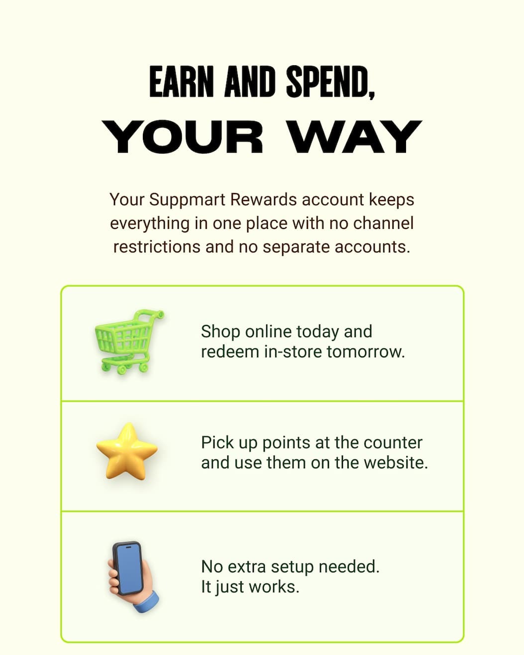 EARN AND SPEND, YOUR WAY 
