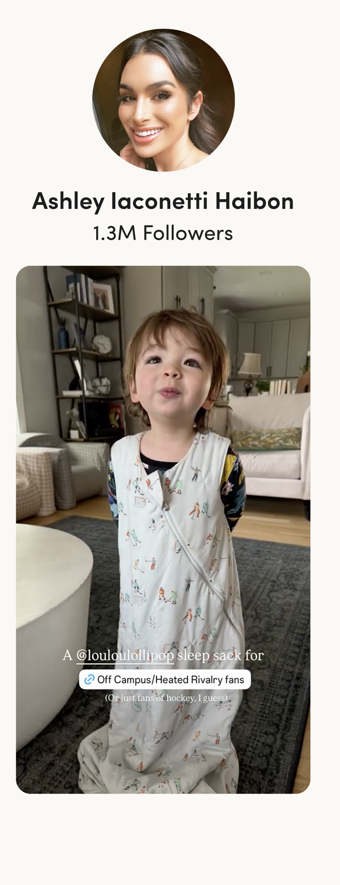 Ashley Iaconetti Haibon's Instagram profile pic and a photo of her son