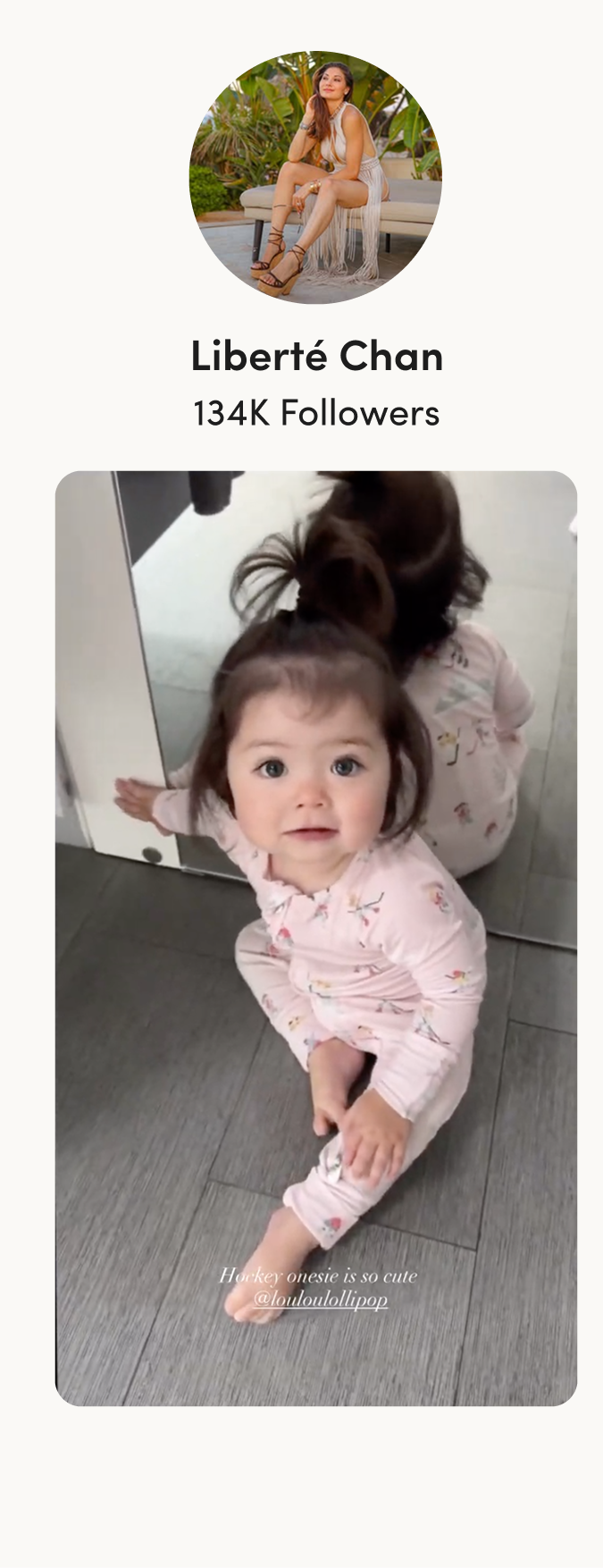 Liberte Chan's Instagram profile pic and a photo of her daughter