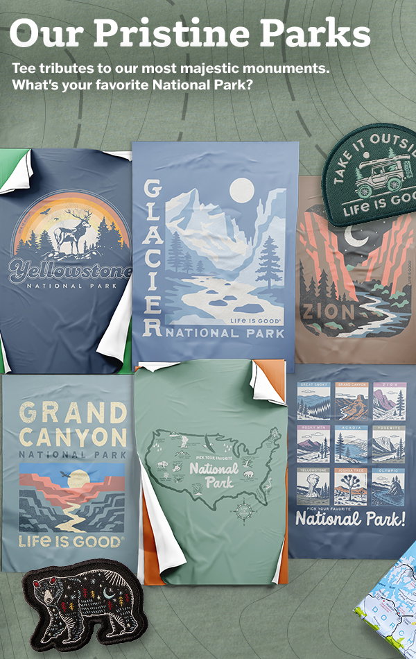 Tee tributes to our pristine parks. Shop national park tees.