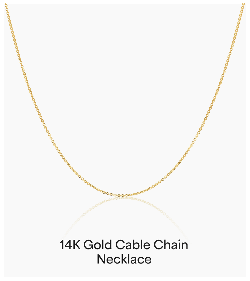14K Gold Cable Chain Necklace