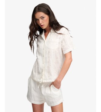 Camisa Heritage Broderie blanco roto