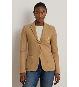 Blazer de jacquard entorchado beige