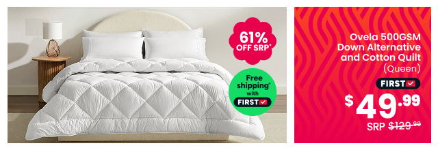 Ovela 500GSM Down Alternative and Cotton Quilt (Queen)