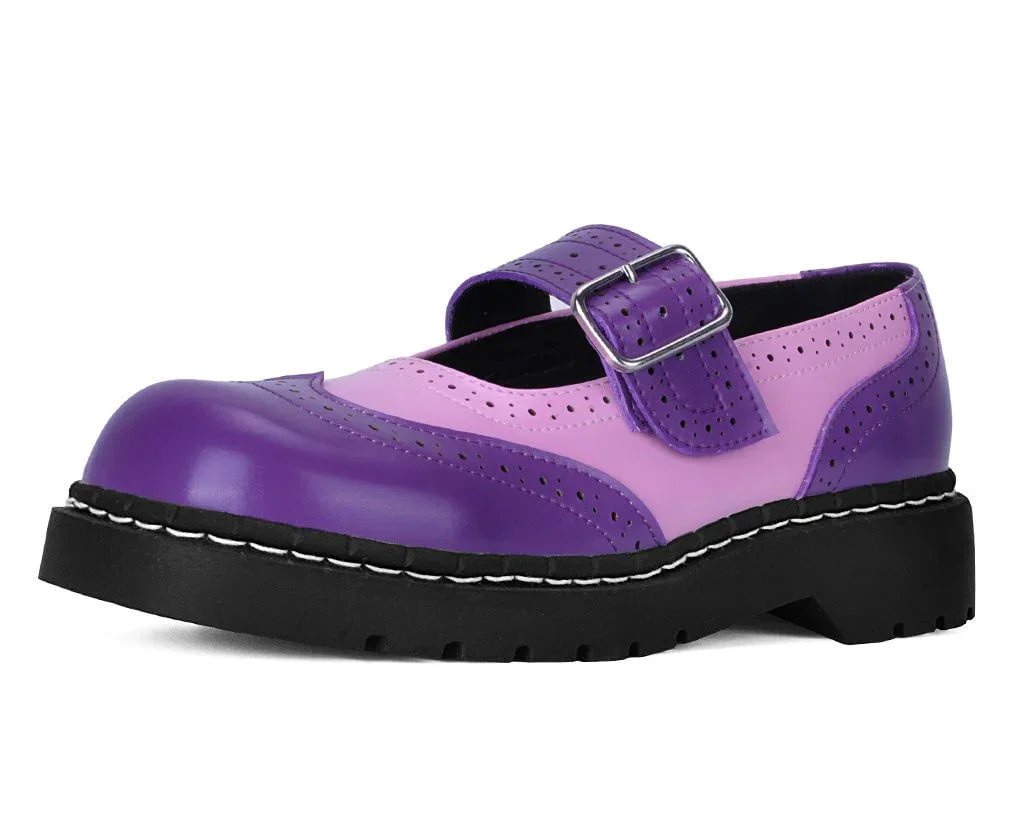 Image of Pink & Purple Brogue Mary Jane