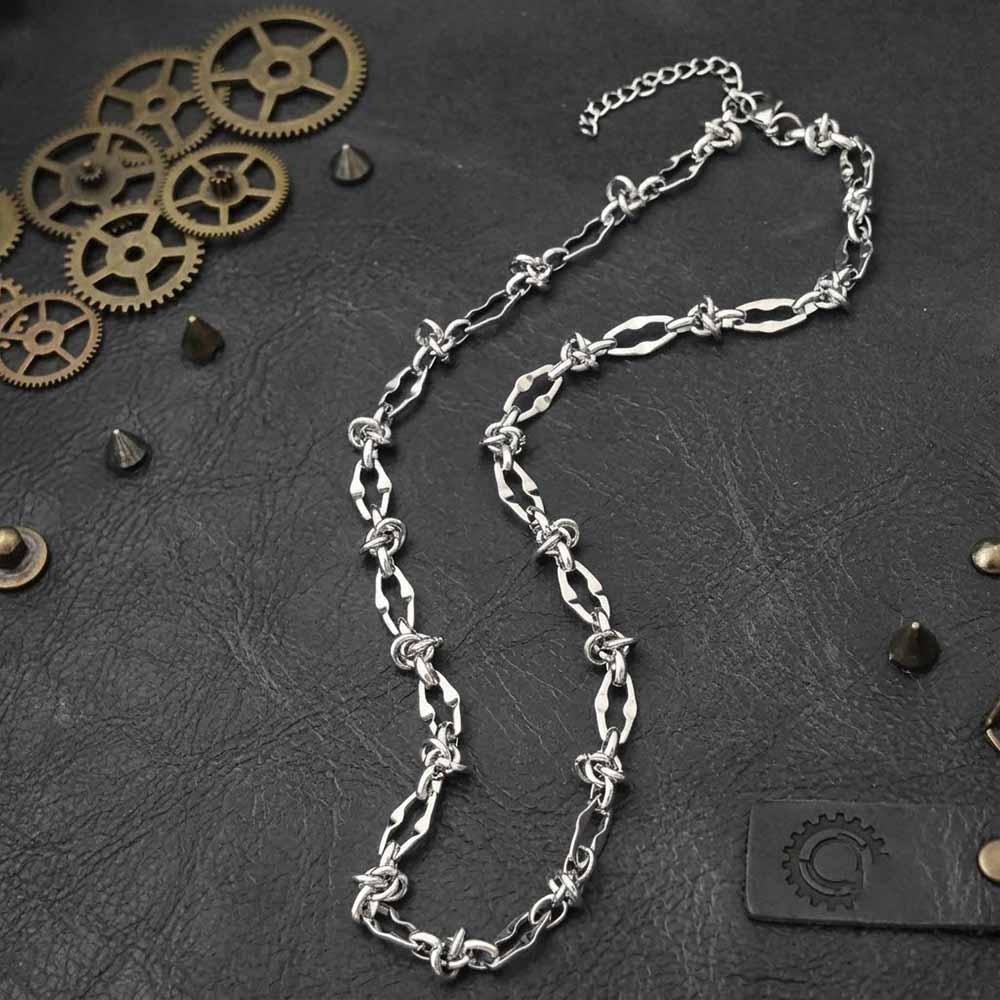 Image of Hip Hop Barbed Wire Link Stainless Steel Necklace