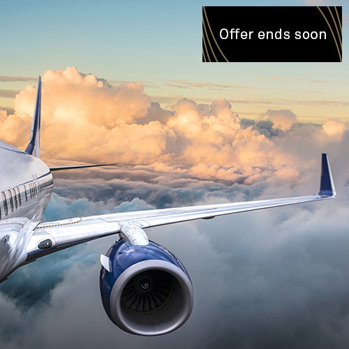 Airplane above clouds