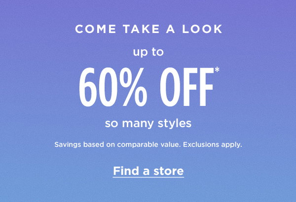 60 off so many styles