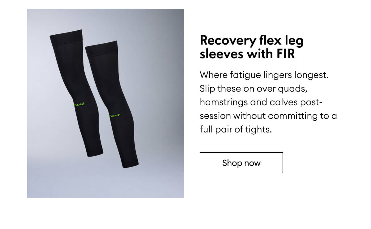 Recovery flex leg sleeves with FIR | Shop now 