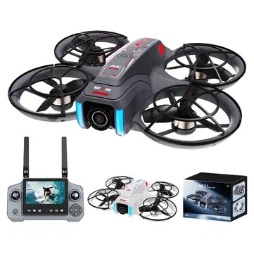 SHRC AE21 WiFi FPV with 4.3inch LCD Screen Controller HD Dual Camera Electrically Adjustable Optical Flow Hover Automatic Obstacle Avoidance Circle Protection Brushless 2.4G 4CH 6-Axis Remote Control Toys RC Drone Quadcopter RTF
