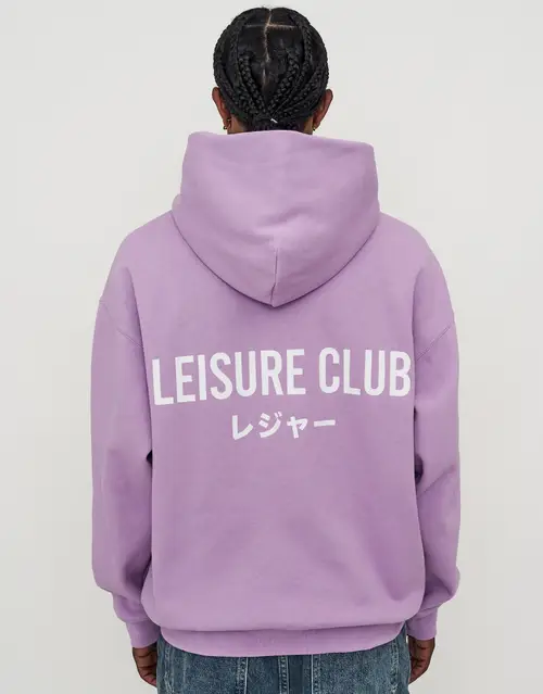 Leisure Club Print Oversized Hoodie
