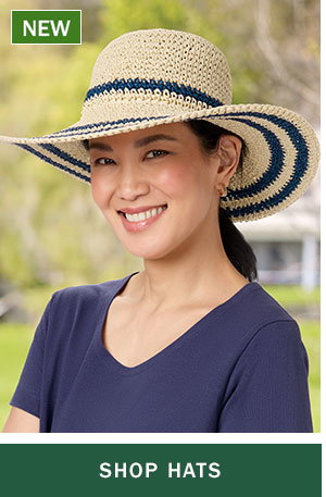 Shop Hats. New: Women's Wide-Brim Crochet Sun Hat