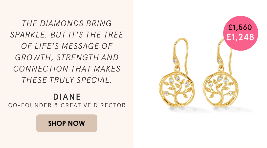 Summer Sale | 18k Diamond Tree of Life Talisman Earrings
