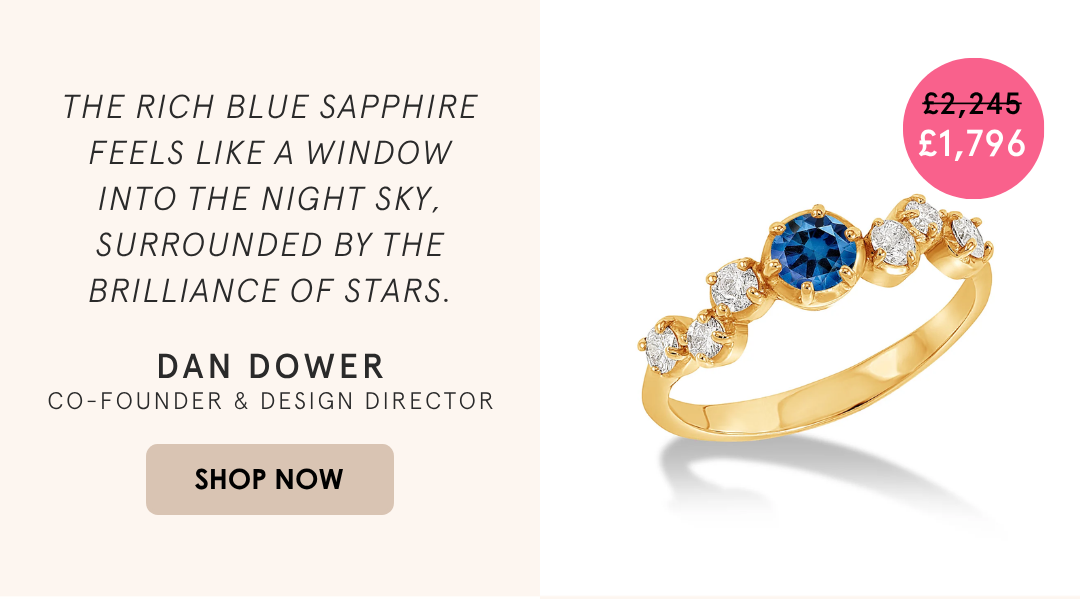 Summer Sale | 18k Sapphire & Diamond Stargazer Ring