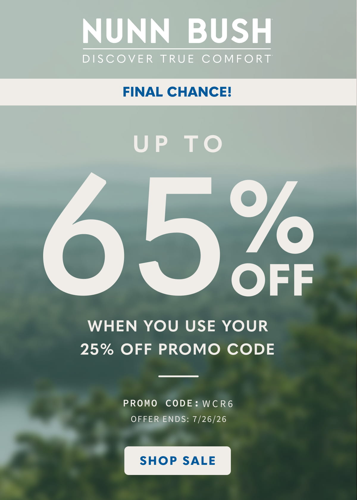 Up to 65% off when you use your 25% off promo code: WCR6.