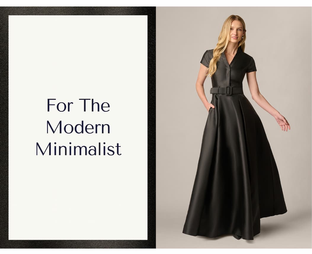 Cap Sleeve Belted Mikado Ballgown In Black