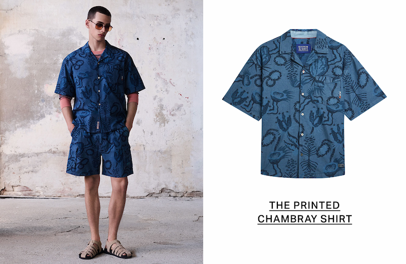 Printed Chambray Shirt