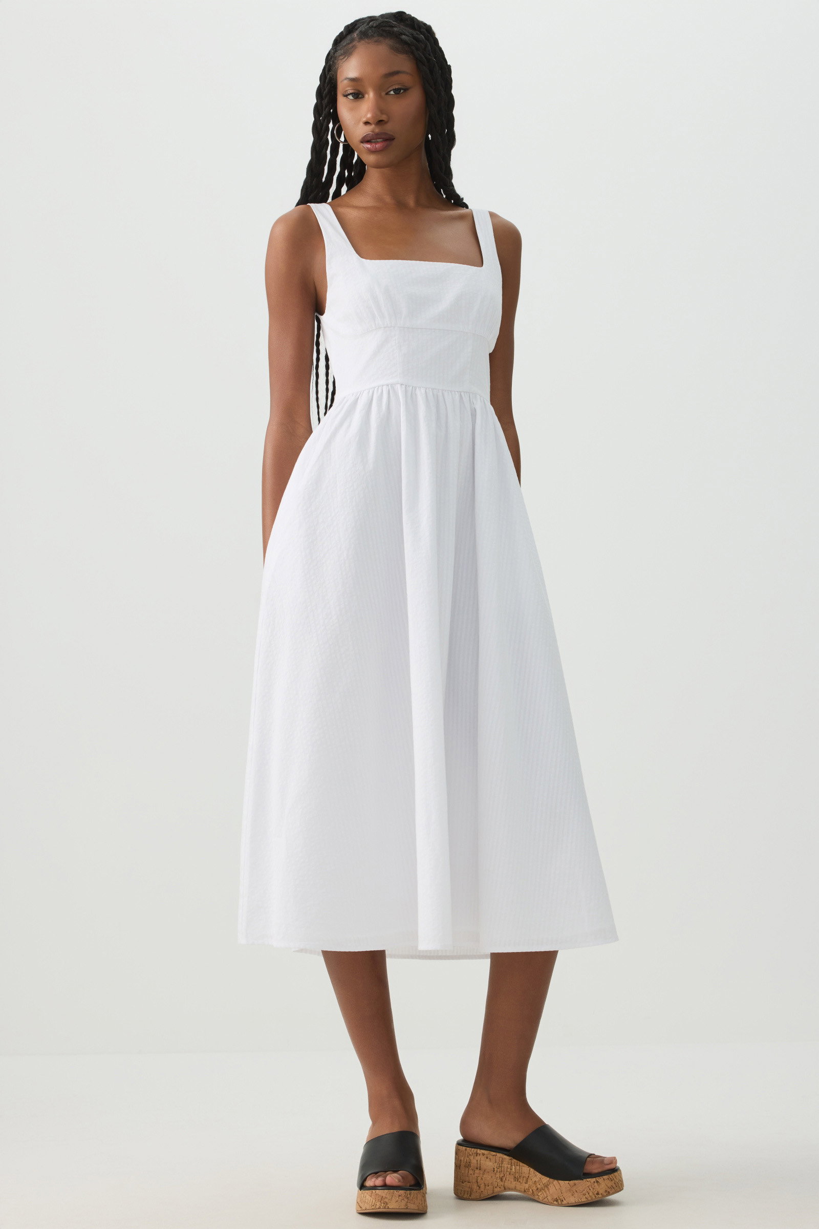 Square Neck Midi Dress