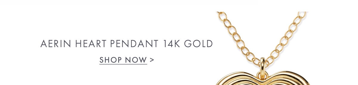 Aerin Heart Pendant 14k Gold, 40mm