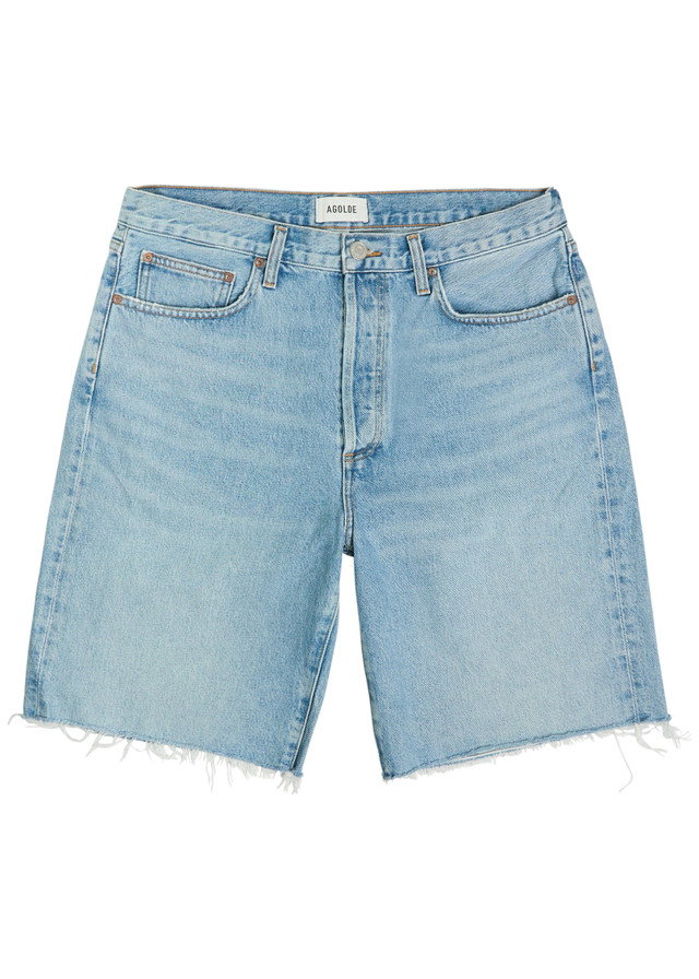 AGOLDE Anson frayed denim shorts