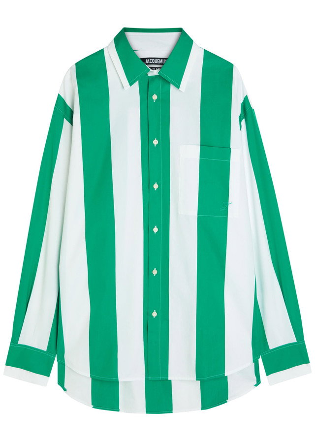 JACQUEMUS La Chemise Camargue striped cotton-poplin shirt