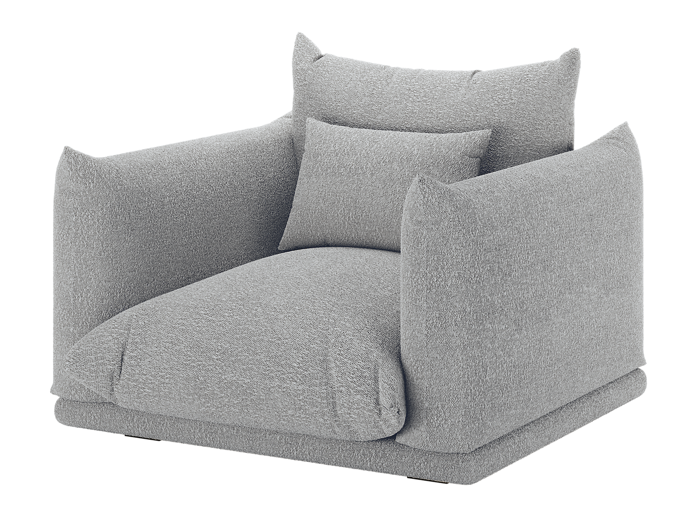 Berlin Single Seater Boucle Sofa with Pillow in Grey