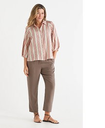 Lyocell Relaxed Drawstring Pant in Mocha