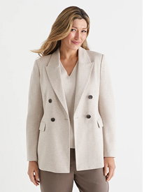 Double Breasted Ponte Herringbone Blazer