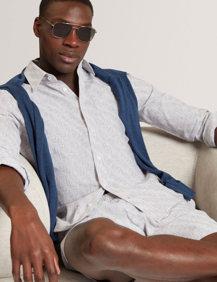 REUS Relaxed Grindle Texture Long Sleeve Shirt